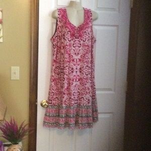 Catherines Pink Sleeveless V-Neck Sundress